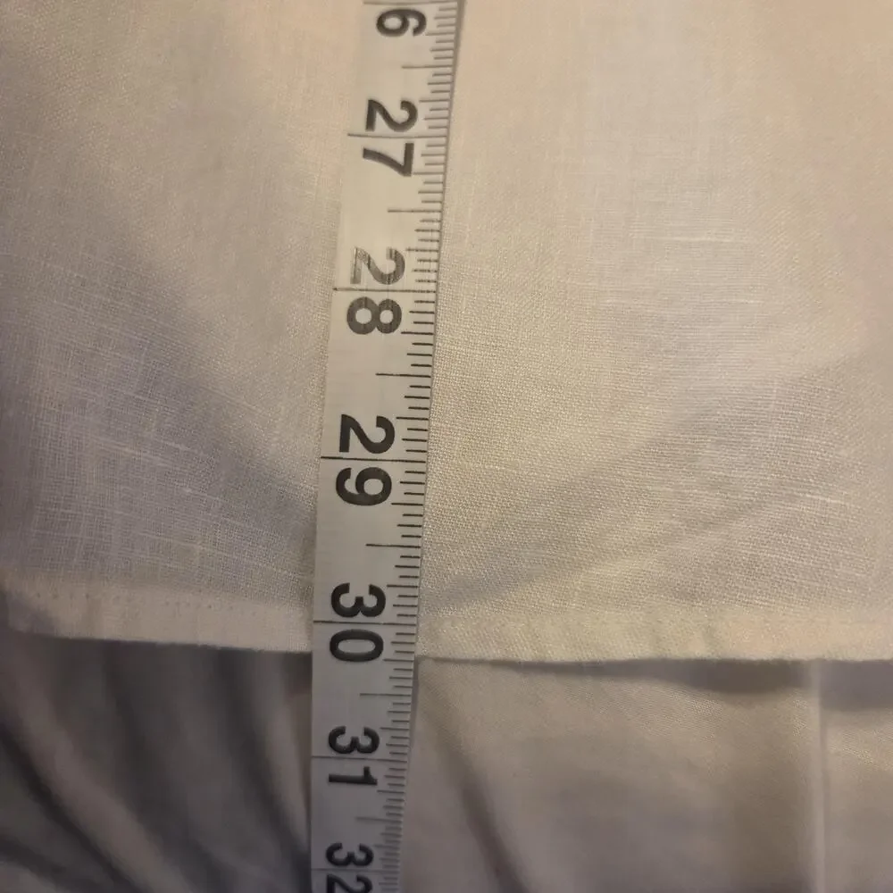 Lauren Ralph Lauren Shirt Womens XXL White Linen Button Up Roll Tab Long Sleeve - Picture 8 of 9